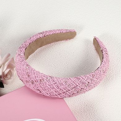 Retro Style Fabric Headband Classic Casual Style For Women Deep Pink 1.38"