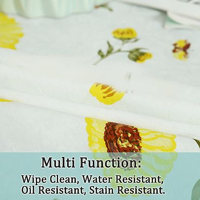 Vinyl Rectangle Tablecloth 41" X 60" Sunflower Printed Water/oil