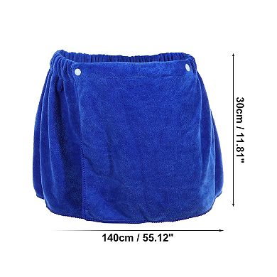 2 Pcs Men's Bath Wrap Towel Robes With Hair Dry Cap 11.81"x55.12"