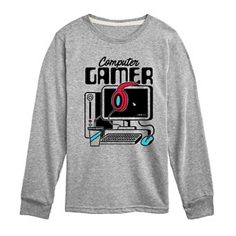 Boys 8-20 Computer Gamer Long Sleeve Graphic Tee