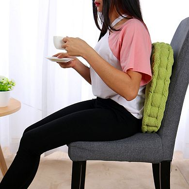 Home Corduroy Round Shaped Thickened Pillow Seat Chair Cushion Pad Mat Grass Green