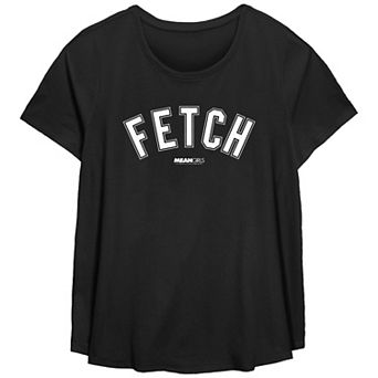 Plus Size Mean Girls Fetch Varsity Style Scoop Hem Flow Graphic Tee
