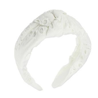 1 pc Floral Pattern Knotted Headband Classic Style Headband White 4.92"x1.97"