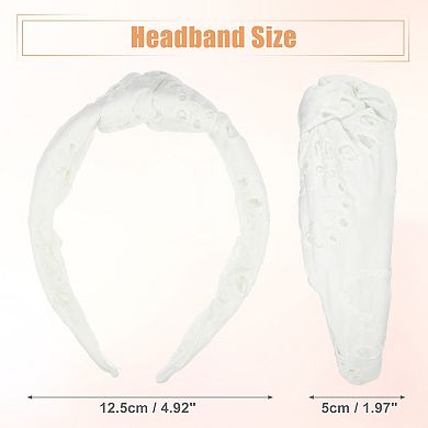 1pcs Floral Pattern Knotted Headband Classic Style Headband White 4.92"x1.97"