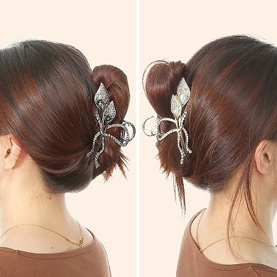 2pcs Flower Metal Hair Claw Clip For Women Hair Accessories Gold Tone Black