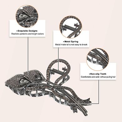 2pcs Flower Metal Hair Claw Clip For Women Hair Accessories Gold Tone Black