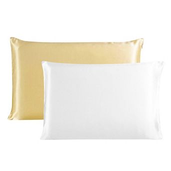 100% Mulberry 19 Momme Silk Fabric Smooth Soft Zipper Cover Pillowcase For Home (20" X 26" 2 Pieces)