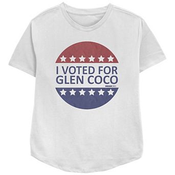 Women's Mean Girls I Voted For Glen Coco Badge Relaxed Fit Graphic Tee