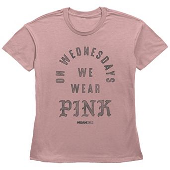 Women's Mean Girls On Wednesdays We Wear Pink Basic Fit Graphic Tee