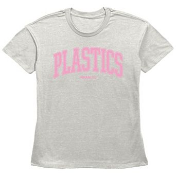 Women's Mean Girls Plastics Varsity Style Basic Fit Graphic Tee