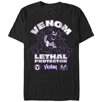 Men's Spider-Man Venom Lethal Protector Purple Lines Graphic Tee