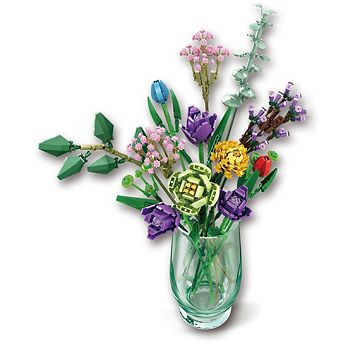 Contixo Tulip Bouquet Floral Collection 999 pc Building Block Set
