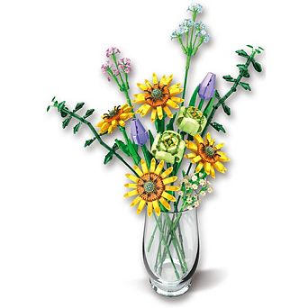 Contixo Sunflower Bouquet Floral Collection 975 pc Building Block Set