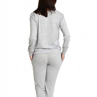 Blis Women's Crew Neck Pajama Set with Jogger
