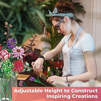 Contixo Spring Bouquet Floral Collection 1237 Piece Building Block Set