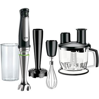 Braun MultiQuick 7 Smart-Speed Hand Blender with Whisk, Masher, and 6 cup Food Processor