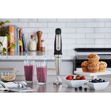 Braun MultiQuick 7 Smart-Speed Hand Blender with Whisk, Masher, and 6-Cup Food Processor