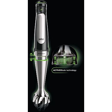 Braun MultiQuick 7 Smart-Speed Hand Blender with Whisk, Masher, and 6-Cup Food Processor