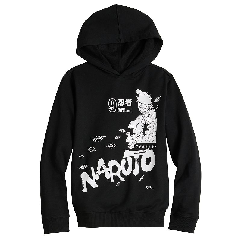 Boys' 8-20 Naruto Black and White Hidden Leaf Village/Uzumaki Clan
