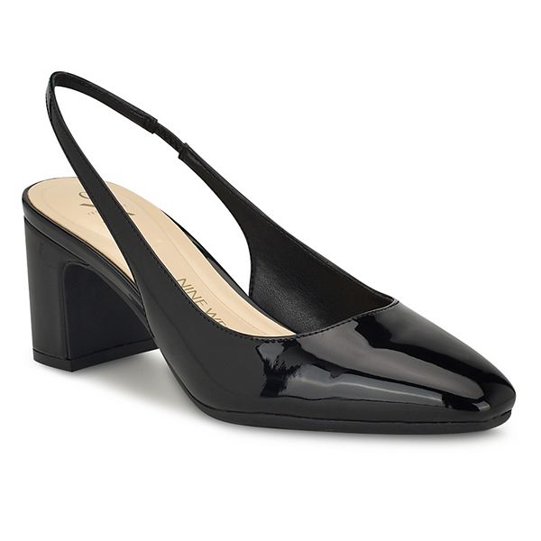 Nine West Women's Pumps Tatin Leather Slingback White Size 8.5 M