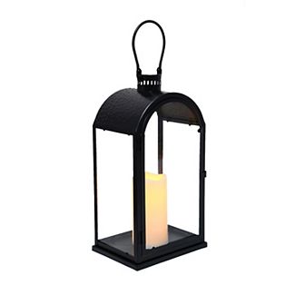 Small Black Iron Lantern with Clear Glass