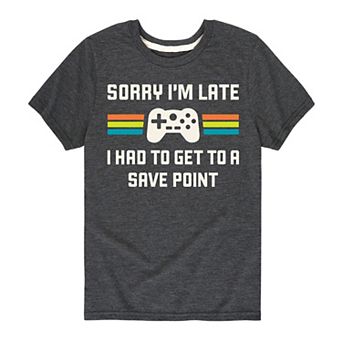 Boys 8-20 Sorry I'm Late Save Point Graphic Tee
