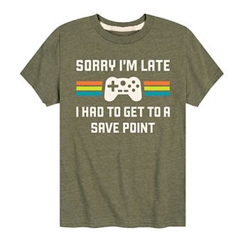 Boys 8-20 Sorry I'm Late Save Point Graphic Tee
