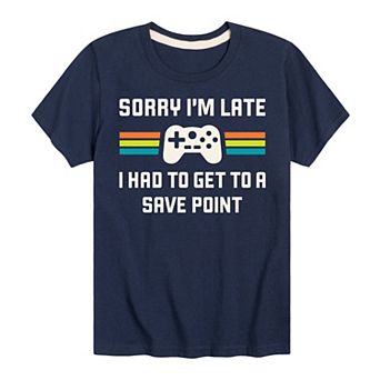 Boys 8-20 Sorry I'm Late Save Point Graphic Tee