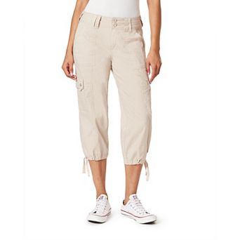 Juniors' WallFlower Luscious Curvy Insta Stretch Mid Rise Cargo Crop Pants