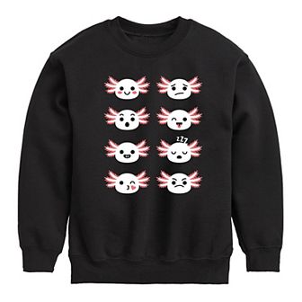 Boys 8-20 Axolotl Emotion Grid Fleece Sweatshirt