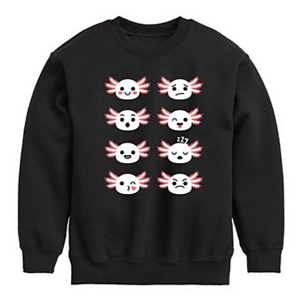Boys 8-20 Axolotl Emotion Grid Fleece Sweatshirt