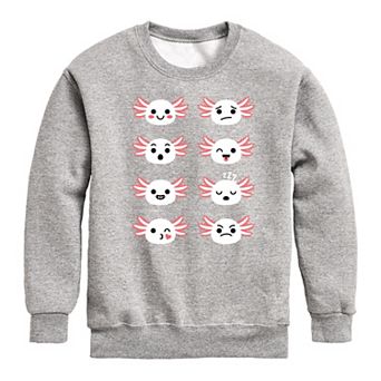 Boys 8-20 Axolotl Emotion Grid Fleece Sweatshirt