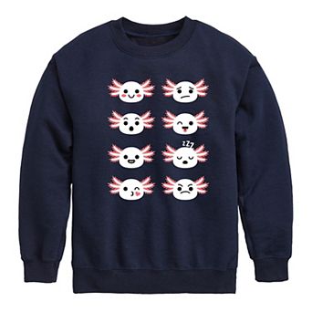 Boys 8-20 Axolotl Emotion Grid Fleece Sweatshirt