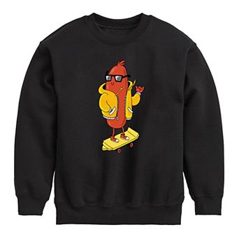 Boys 8-20 Hot Dog Skater Crew Fleece Sweatshirt