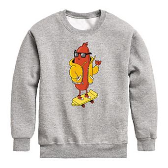 Boys 8-20 Hot Dog Skater Crew Fleece Sweatshirt