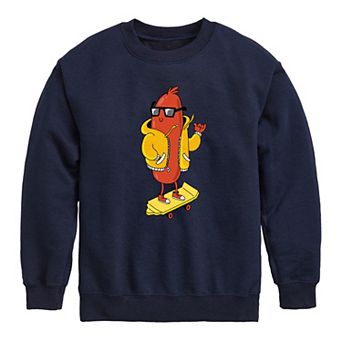 Boys 8-20 Hot Dog Skater Crew Fleece Sweatshirt