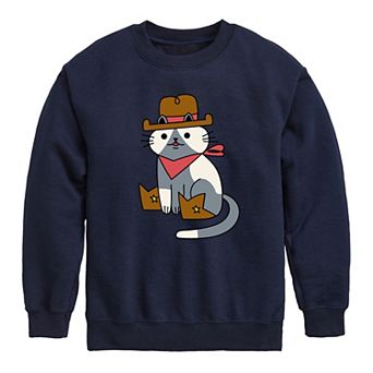 Boys 8-20 Cowboy Cat Fleece Sweatshirt