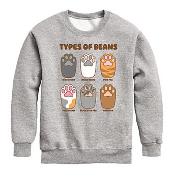 Boys 8-20 Types Of Cat Beans Crew Fleece Sweatshirt