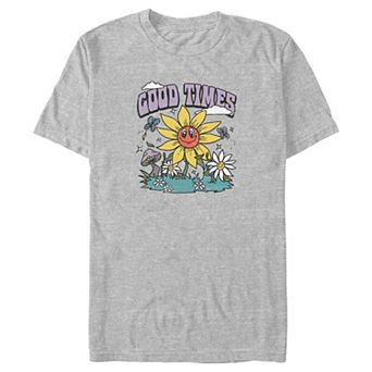 Big & Tall Good Times Happy Flowers Graphic Tee