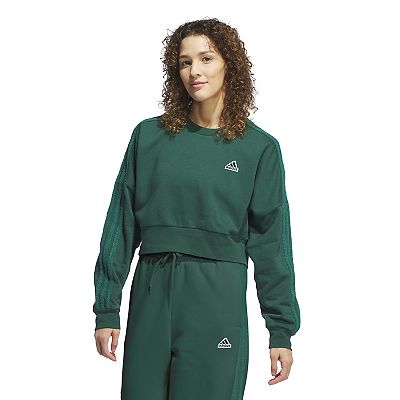 Women s adidas Coze 3 Stripes Crewneck Sweatshirt