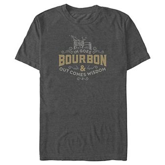 Big & Tall In Goes Bourbon And Out Comes Wisdom Graphic Tee