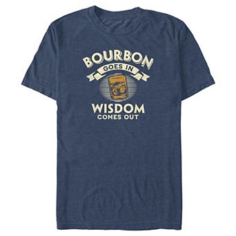 Big & Tall Bourbon Comes In Wisdom Comes Out Graphic Tee