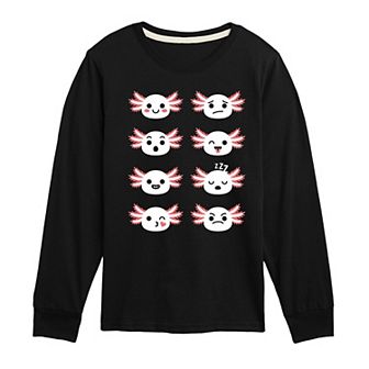 Boys 8-20 Axolotl Emotion Grid Long Sleeve Graphic Tee