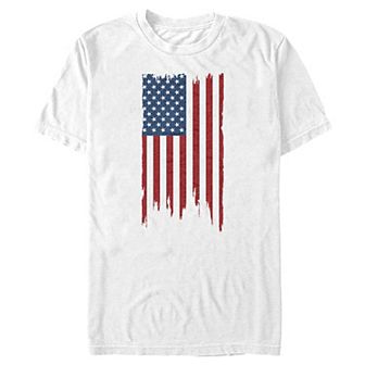 Big & Tall USA Flag Distressed Design Graphic Tee