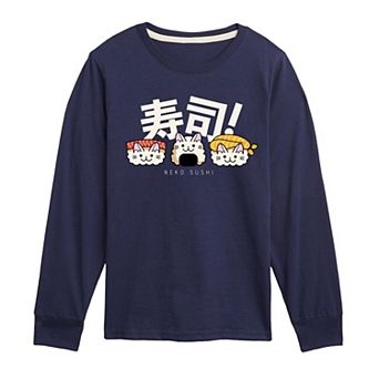 Boys 8-20 Neko Sushi Long Sleeve Graphic Tee