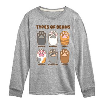 Boys 8-20 Types Of Cat Beans Long Sleeve Graphic Tee