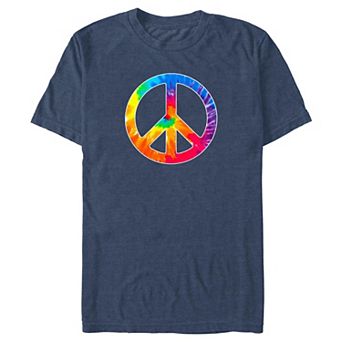 Big & Tall Peace Sign Tie Dye Print Graphic Tee
