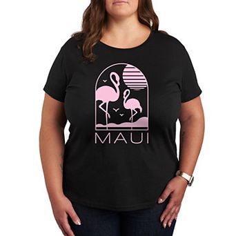Plus Maui Flamingos Graphic Tee