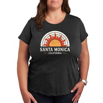 Plus Santa Monica California Sun Graphic Tee