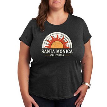 Plus Santa Monica California Sun Graphic Tee